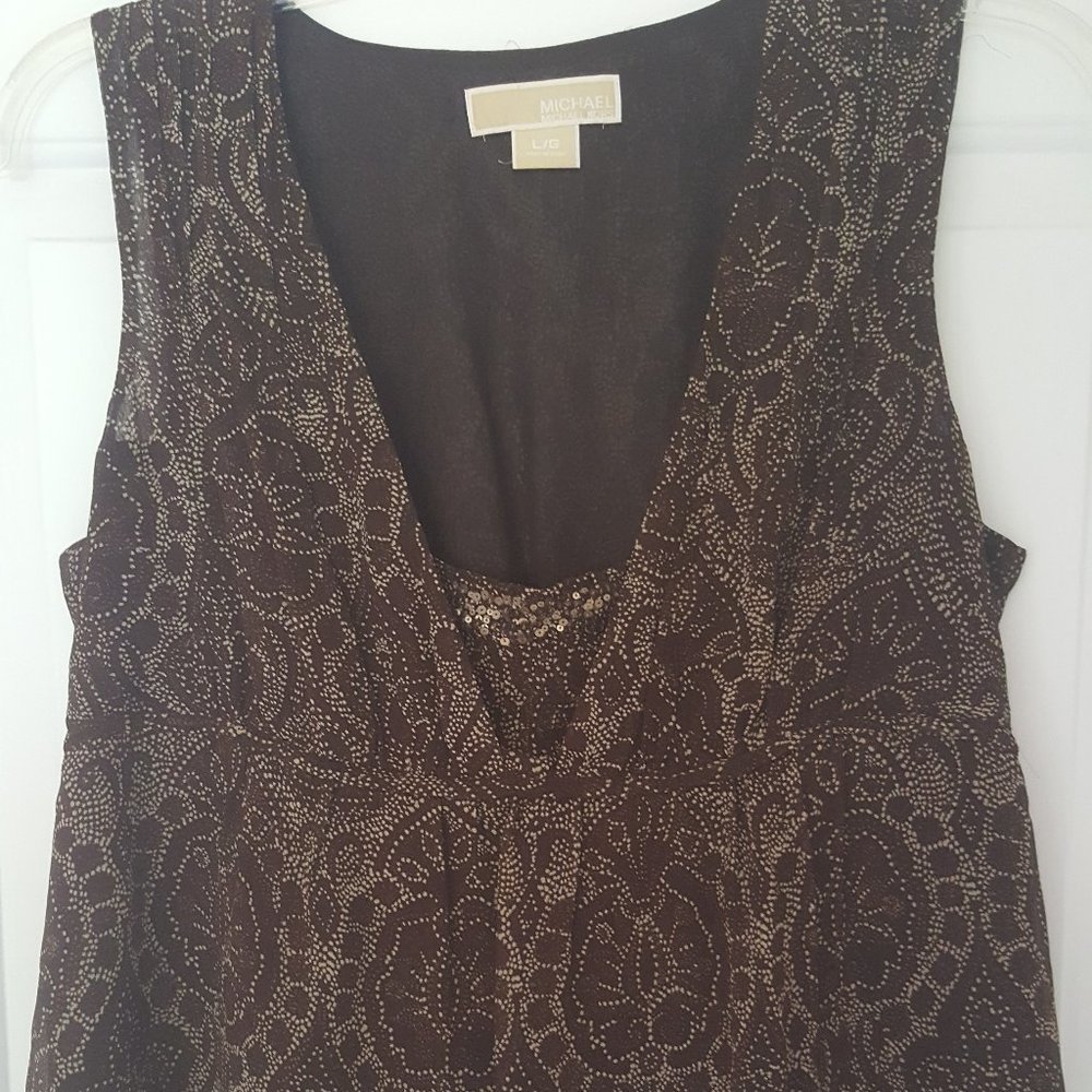 Michael Kors Sleeveless Print Blouse